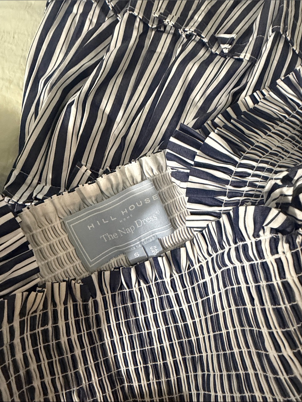 Hill House Mini Dress in Navy and White Stripes